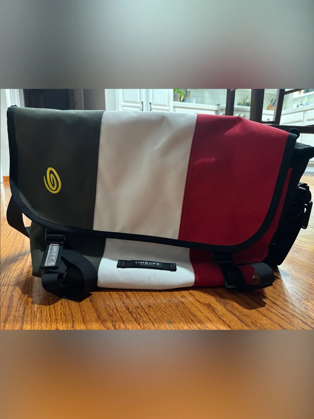 Timbuk2 Olive White Red Colorblock Messenger Bag